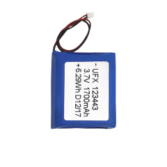 미국의 리튬 배터리 제조업체 UFX123443 1700mAh 3.7V 충전식 리튬 이온 배터리