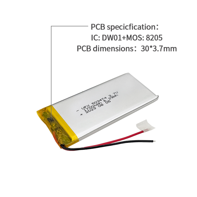 중국 리튬 이온 전지 공장 공기 청정기 배터리 공급 UFX 604060 1700mAh 3.7V UL / KC 인증을 받은 리튬 이온 배터리