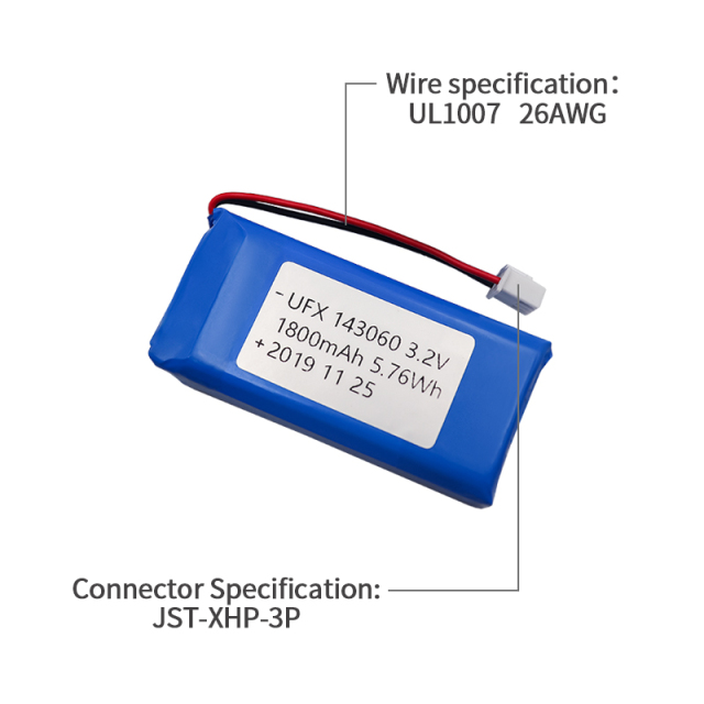 Chinese Battery Suppliers Customized UFX 143060 1800mAh Lifepo4 Battery 3.2v