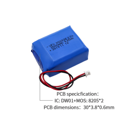 리튬 폴리머 제조업체 UFX 203236 2500mAh 3.7V 2p 배터리