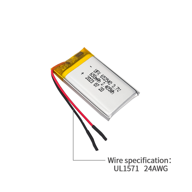 중국 배터리 공급 업체 반려동물 활동 추적기 배터리 UFX 652540 650mAh 3.7V 미니 리튬 전지