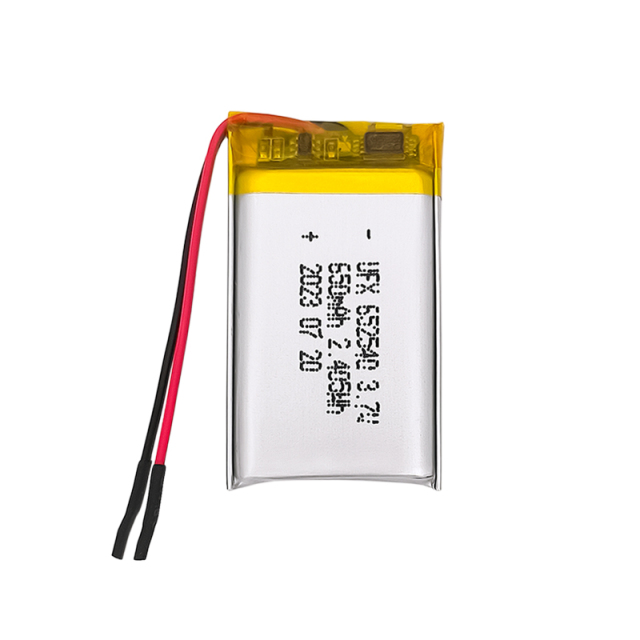 중국 배터리 공급 업체 반려동물 활동 추적기 배터리 UFX 652540 650mAh 3.7V 미니 리튬 전지