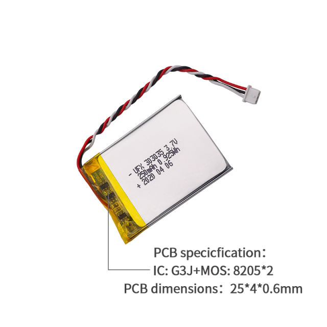 배터리 팩 공급업체 | UFX 303035 250mAh 3.7V