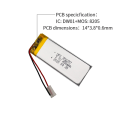 중국 LiPo셀 공장 도매 전자 초인종 배터리 UFX 602040 450mAh 3.7V 리튬 폴리머 배터리 팩
