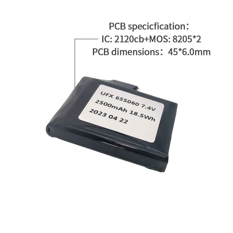 리튬 배터리 공급 업체 남아프리카 공화국 손전등용 리튬 이온 배터리 UFX 605060 2500mAh 7.4V 6V 충전식 배터리