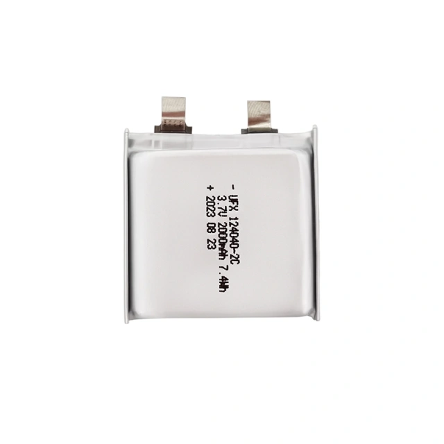 중국 배터리 회사 토치용 충전식 배터리 UFX 124040 2000mAh 3.7V 리튬 이온 폴리머 배터리