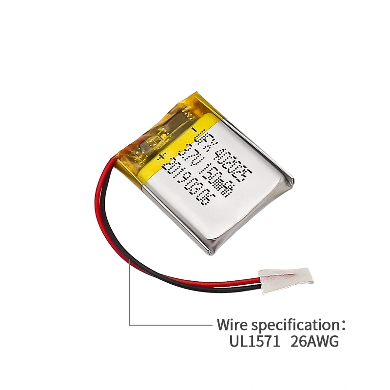 중국의 Li-po 전지 제조업체가 UFX 501525 150mAh 3.7V Li-po 배터리 팩을 미용 기기에 공급합니다