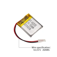 중국의 Li-po 전지 제조업체가 UFX 501525 150mAh 3.7V Li-po 배터리 팩을 미용 기기에 공급합니다