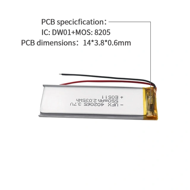 UFX 402065 550mAh 3.7V Rechargeable Batteries Lithium