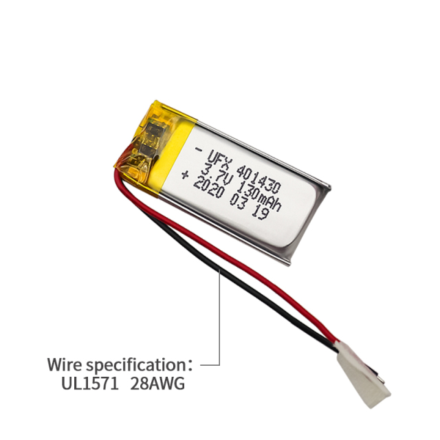 중국 LiPo셀 공장 리튬 이온 배터리 충전식 UFX 501230 130mAh 3.7V 리튬 전지