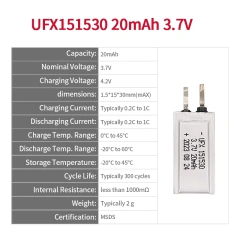 중국 리튬 이온 전지 제조업체 맞춤형 공기 청정기 배터리 UFX 654065-5C 1900mAh 3.7V 5C 방전 배터리 팩