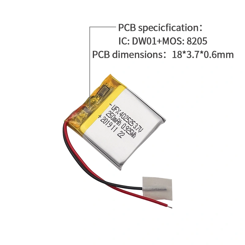 UFX 402525 250mAh 3.7V Smallest Rechargeable Battery