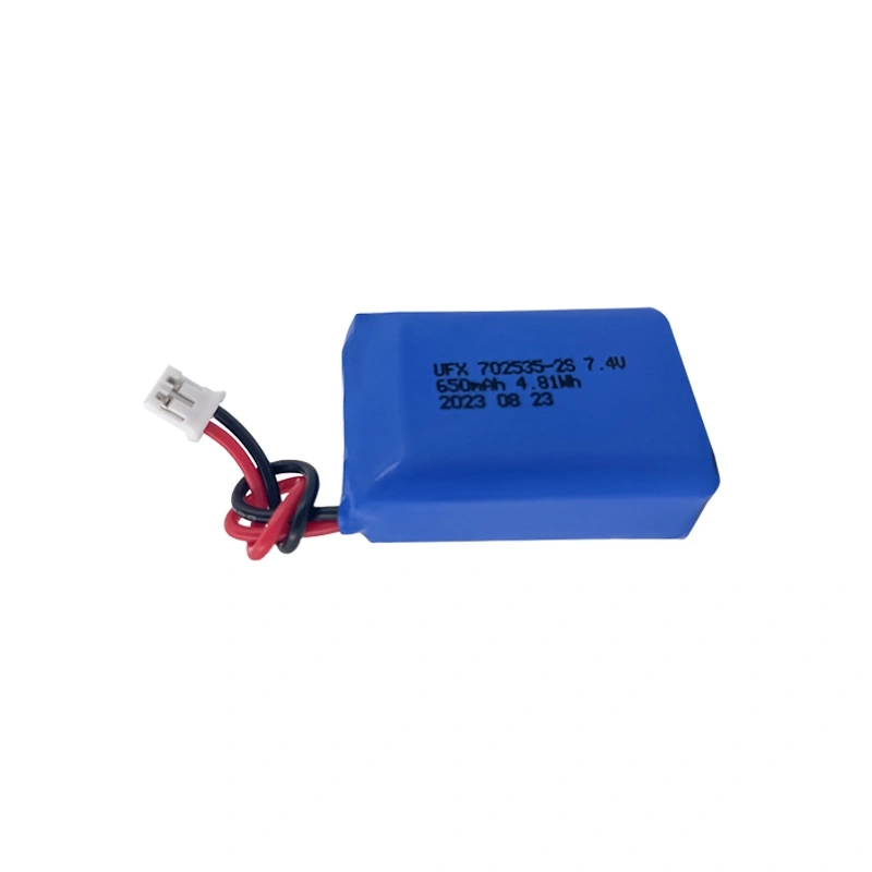 Lithium Battery Supply Chain Customized UFX 702535-2S 650mAh 7.4V Batteries