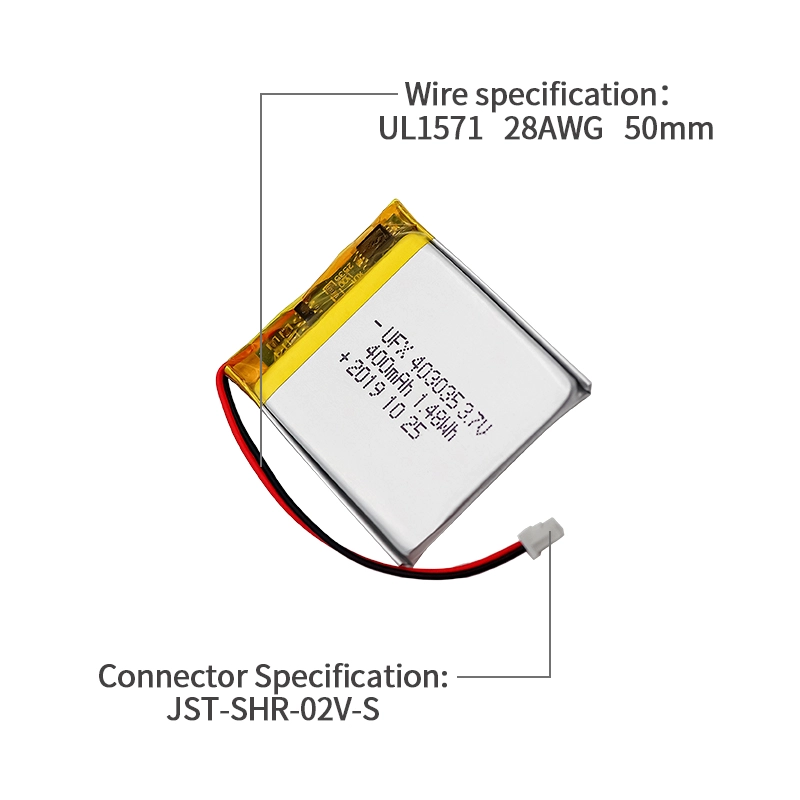 Chinese Battery Suppliers Wholesale UFX 403035 400mAh 3.7V Rechargeable Batteries