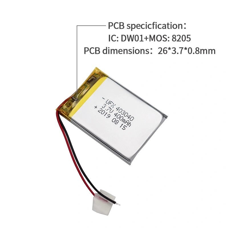 중국 배터리 제조업체 UFX 403040 400mAh 3.7V