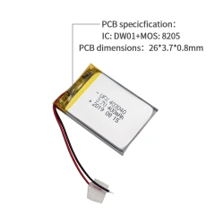 중국 배터리 제조업체 UFX 403040 400mAh 3.7V