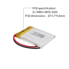 중국 배터리 공급 업체 UFX 403035 400mAh 3.7V