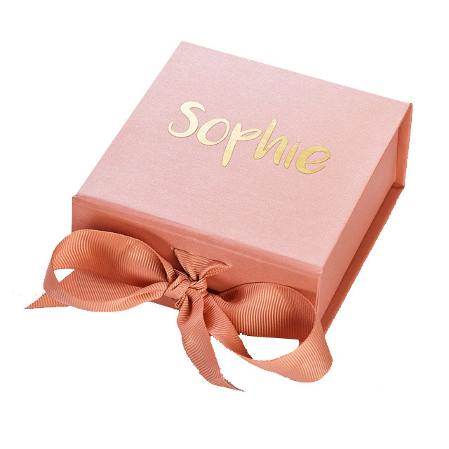 Wholesale Custom Pink Luxury Folding Box Ribbon Magnetic Gift Collapsible Paper Box For Clothing Packaging