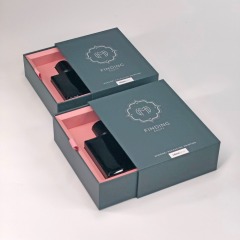 Custom Logo Luxury Dark Green Cardboard Drawer Printing boxes Perfume Empty Box With Ribbon Gift Box Packaging