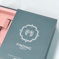 Custom Logo Luxury Dark Green Cardboard Drawer Printing boxes Perfume Empty Box With Ribbon Gift Box Packaging