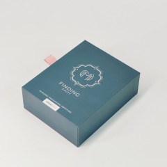 Custom Logo Luxury Dark Green Cardboard Drawer Printing boxes Perfume Empty Box With Ribbon Gift Box Packaging
