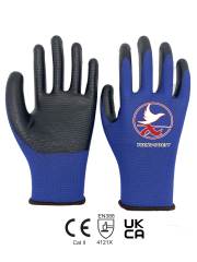 13 gauge U3 polyester with nitrile smooth palm coating gloves