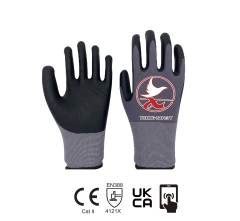 15 gauge nylon+ spandex liner with nitrile foam palm coating+TOUCH SCREEN