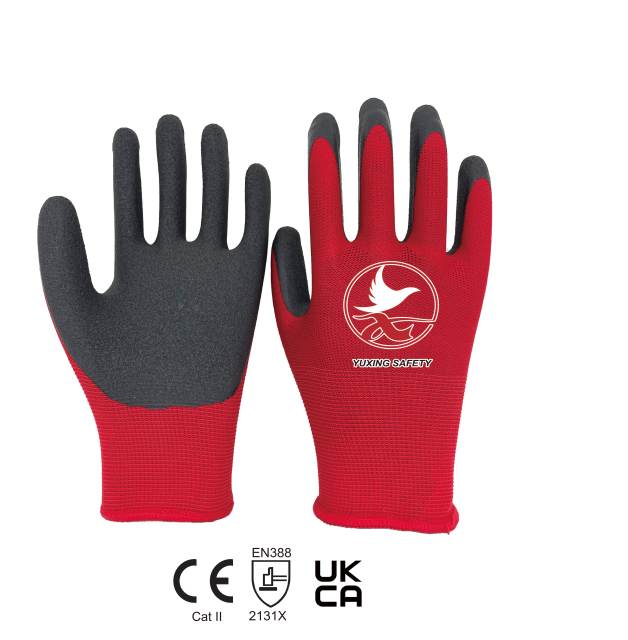 13 gauge polyester liner with latex crinkle palm coating