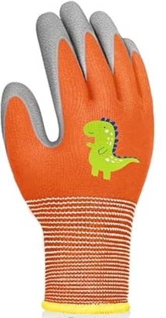 KID GLOVES 15 gauge polyester+spandex liner with latex foam palm coating