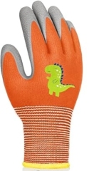 KID GLOVES 15 gauge polyester+spandex liner with latex foam palm coating