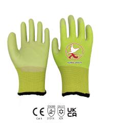 13 gauge polyester+10 gauge acrylic liner with WATERBORNE PU palm coating