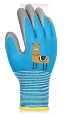 KID GLOVES 15 gauge polyester+spandex liner with latex foam palm coating