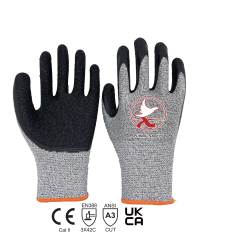 13 gauge CUT C HPPE with latex crinkle palm coating