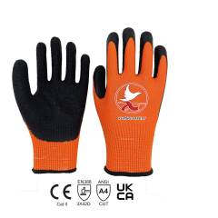 13 gauge CUT D HPPE with latex crinkle palm coating