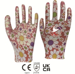 13 gauge printing color polyester liner with nitrile smooth palm coating