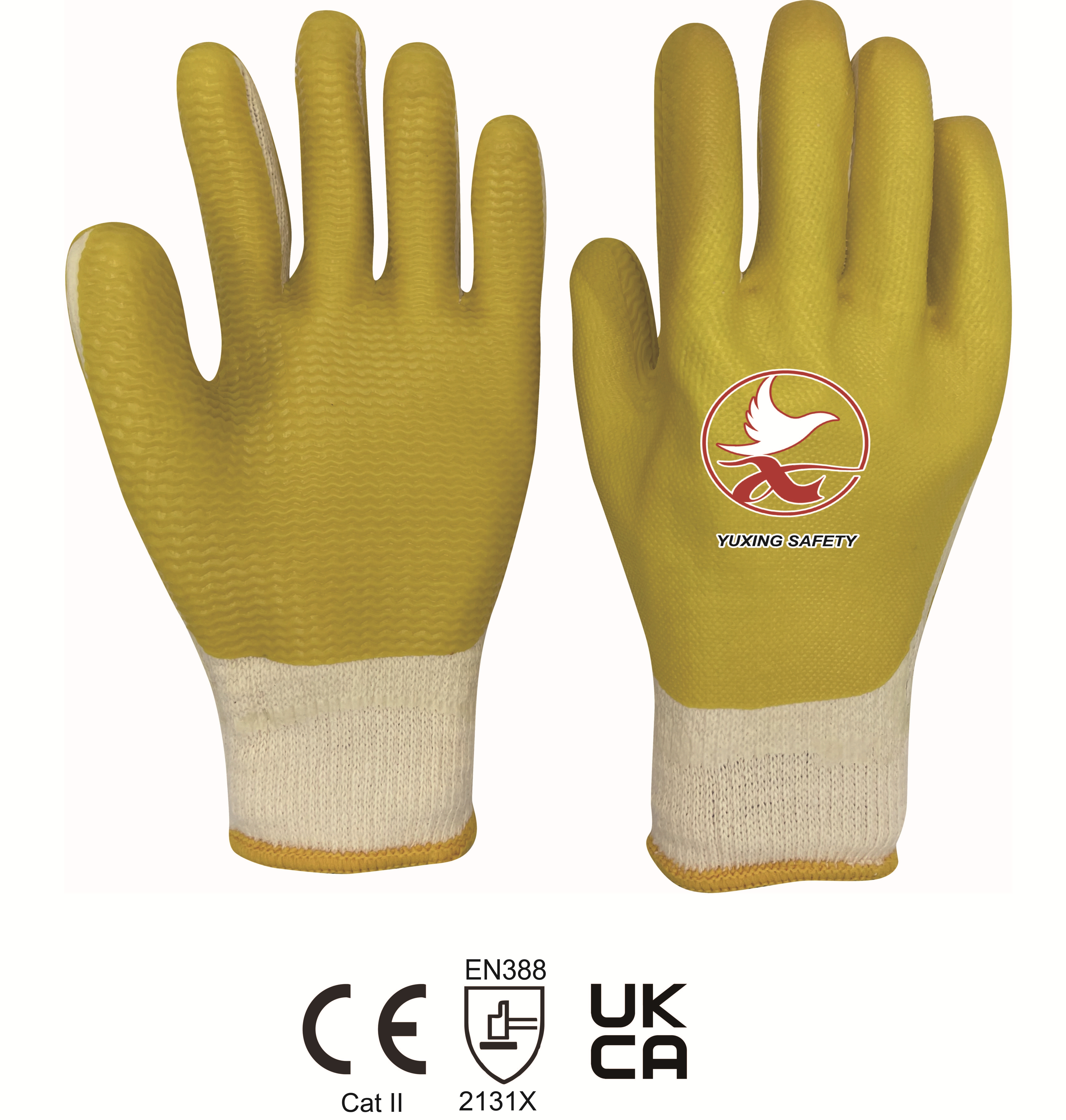 10 gauge Recycled cotton knitted liner with  laminated rubber