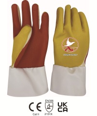 10 gauge Recycled cotton knitted liner with  laminated rubber