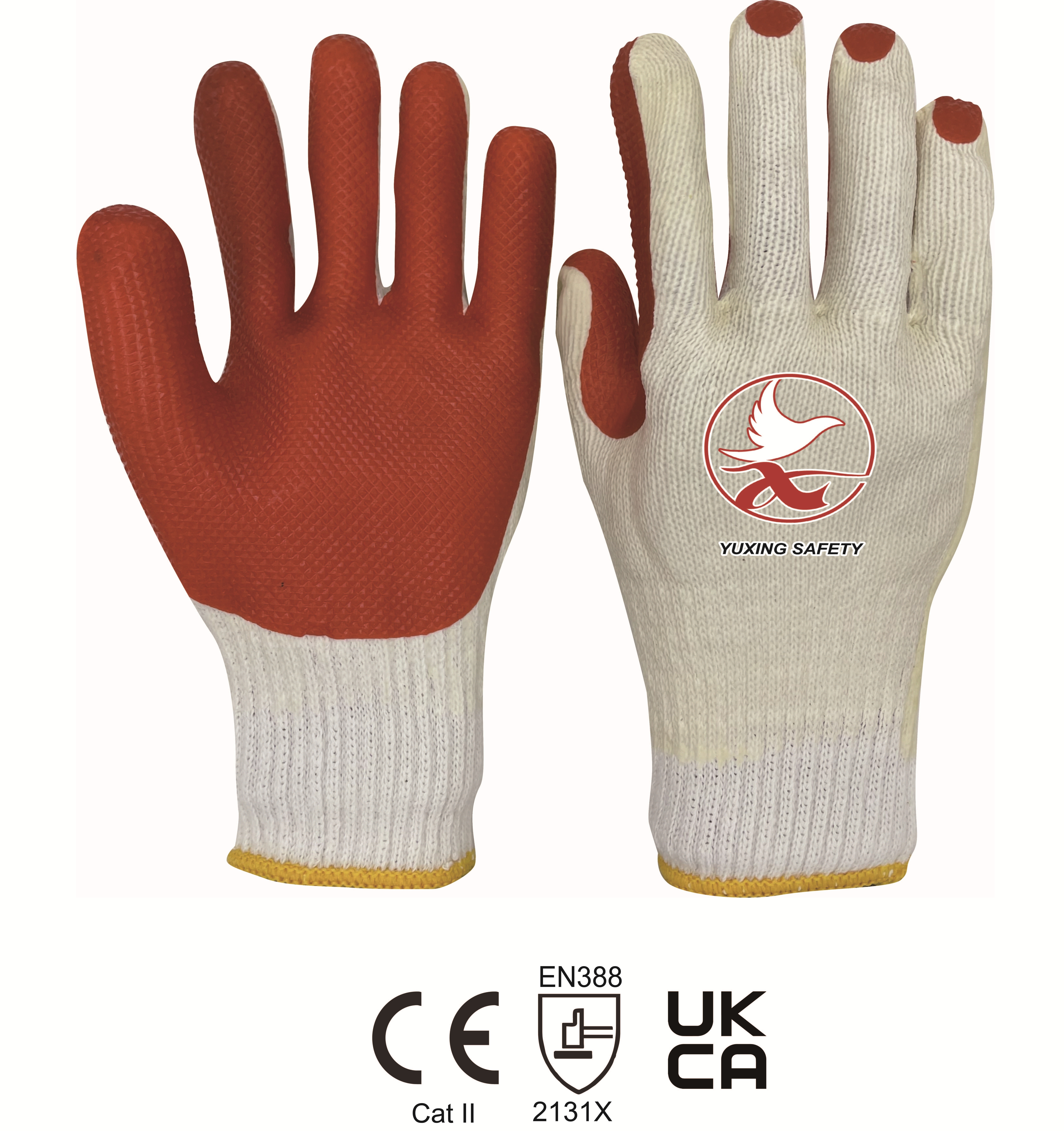 10 gauge Recycled cotton knitted liner with  laminated rubber
