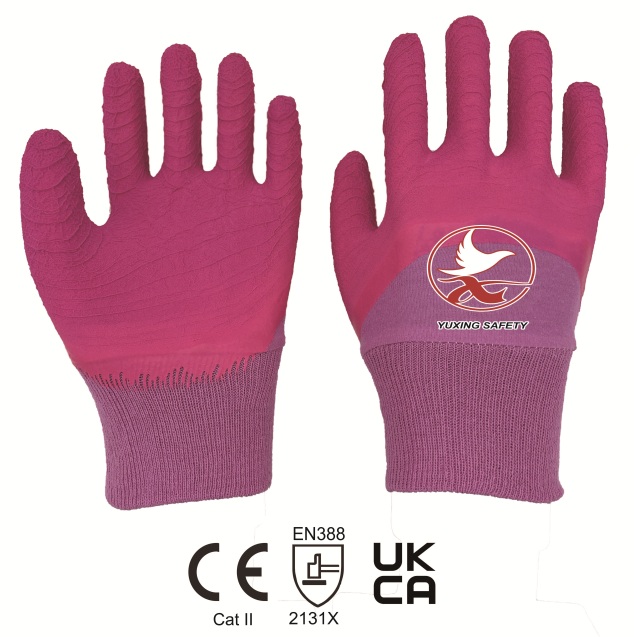 Interlock liner with LATEX crinkle 3/4 coating