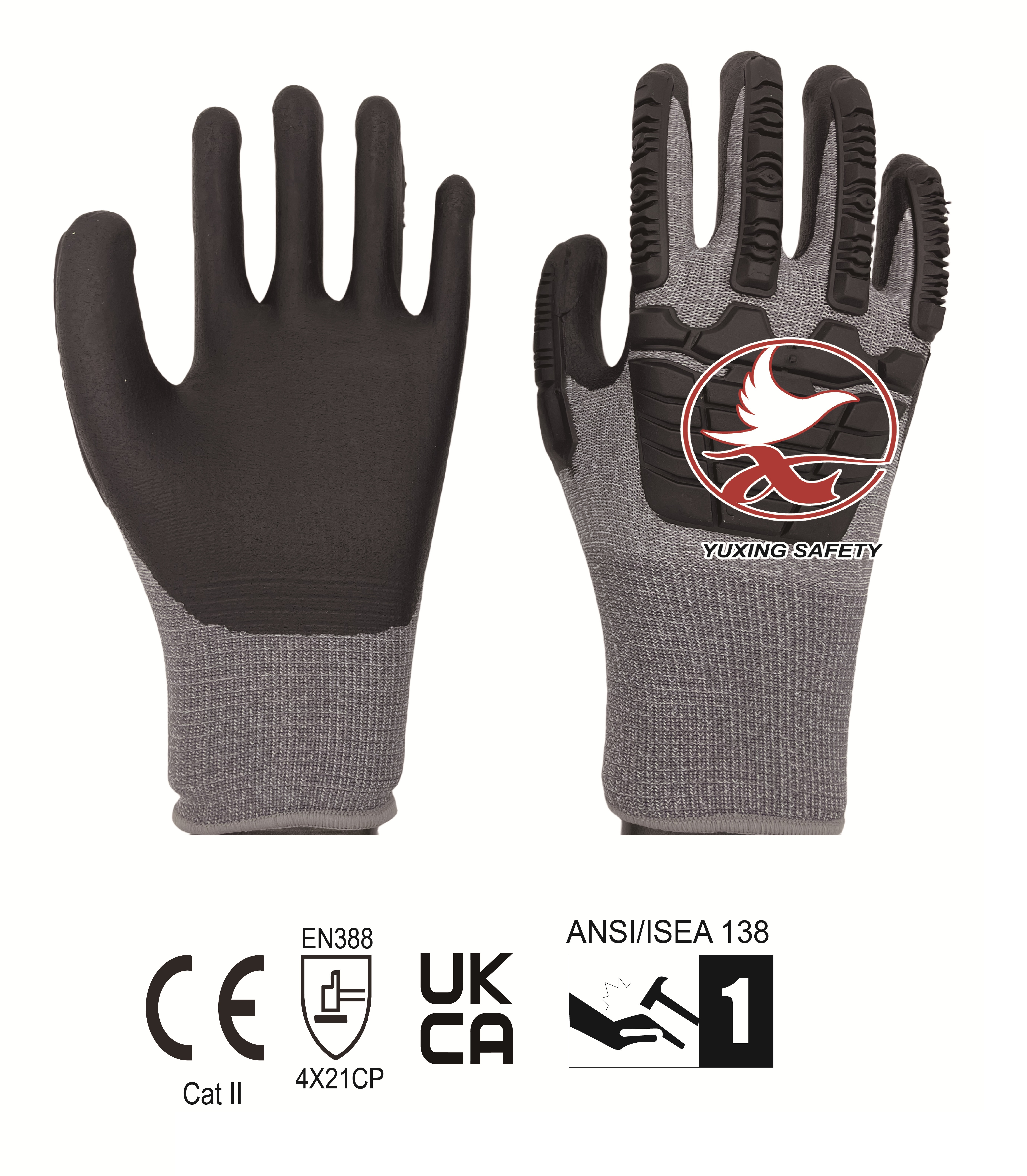 13 gauge Nylon+polyester liner with nitrile foam+TPE on the back