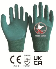 Interlock liner with LATEX crinkle 3/4 coating