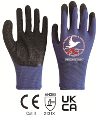 13 gauge polyester liner with latex crinkle palm coating