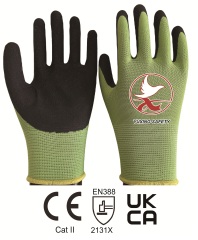 13 gauge polyester liner with latex foam palm coating