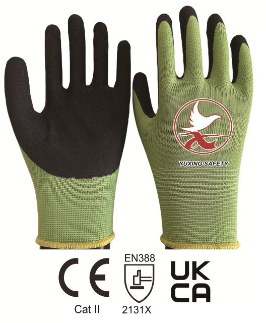 13 gauge polyester liner with latex foam palm coating