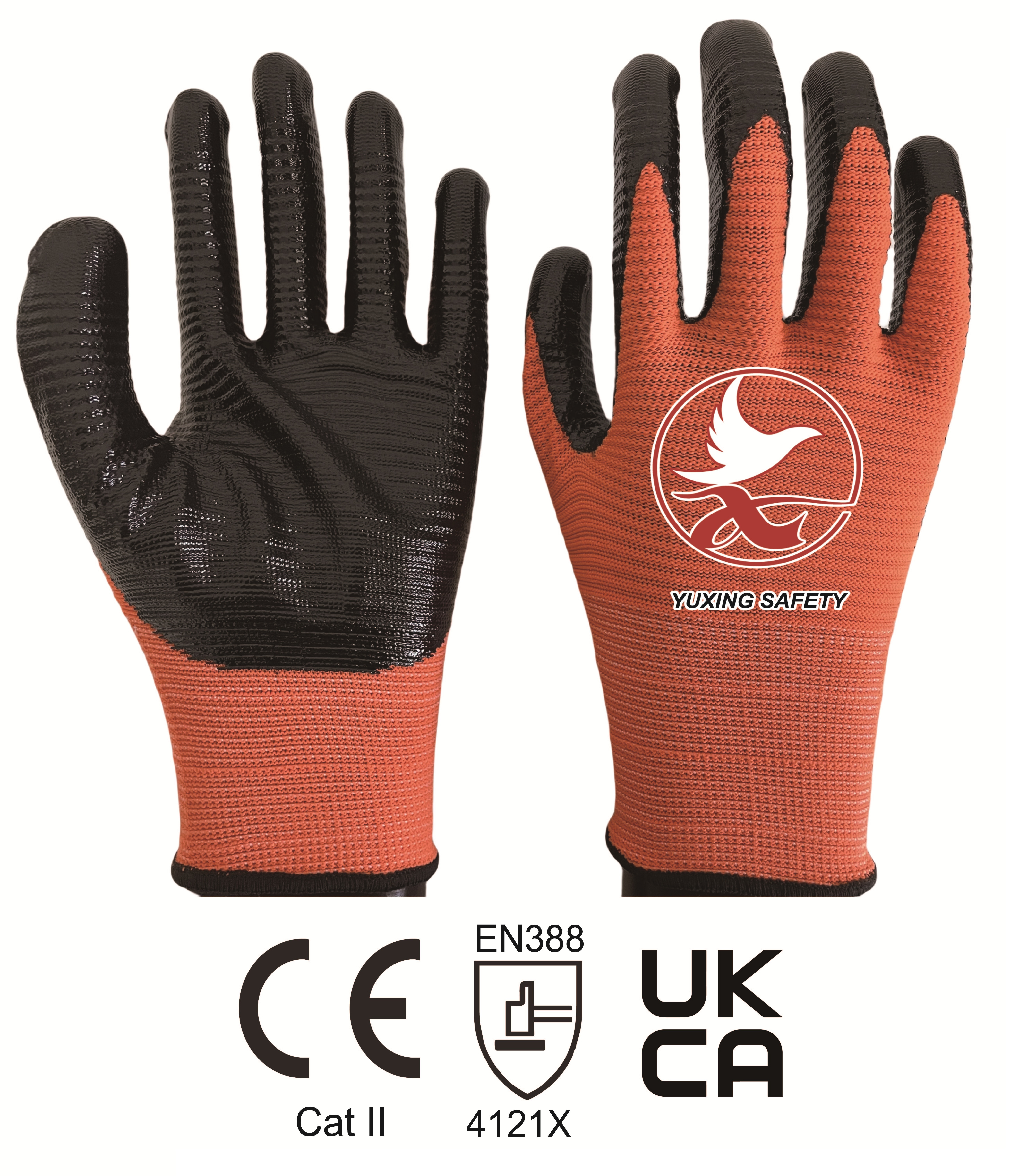 13 gauge U3 polyester with nitrile smooth palm coating gloves