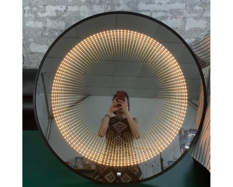 Magic Mirror with 3D Infinite Round Wall Mirror Tunnel Lamp