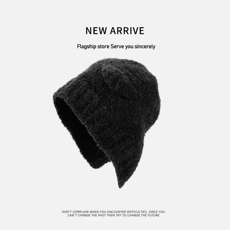 9976 autumn and winter New Teddy Plush all-matching hat children's bear ear wool cap big head circumference knitted Earflaps cap