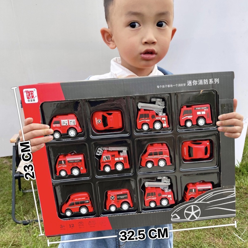 Wholesale night market stall children's simulation engineering vehicle fire truck racing excavator car boy toy gift box