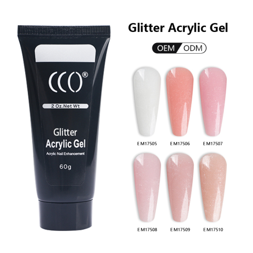 Private Label Acrylic Nail Art Supplies Glitter Poly Gel