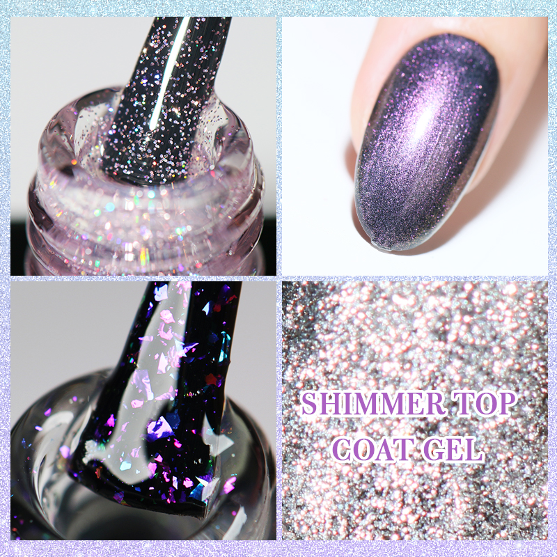 New Arrivals Nail Art Shimmer Top Coat Gel